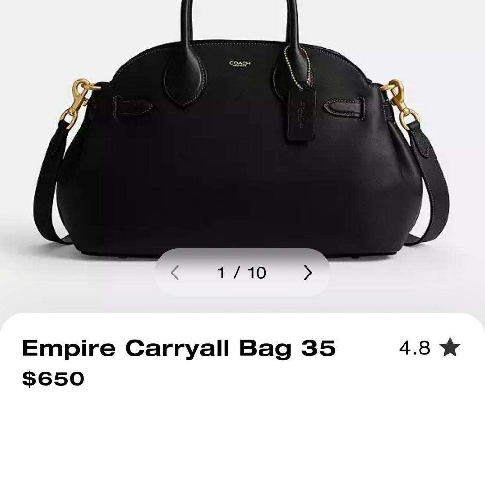 Coach Black Empire Carryall Bag